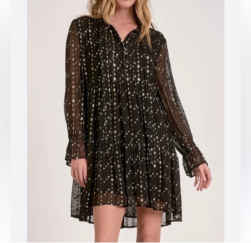 New elan black & gold Maria dress size XL